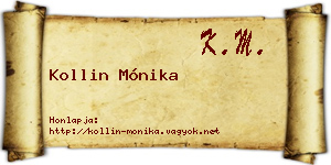 Kollin Mónika névjegykártya